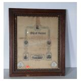 Framed Certificate, City of Boston, Grammar