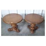 Pair of 20" round top end tables 16" high