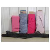 Group of five pieces of fabric