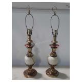 Two home decor lamps, no shades