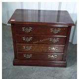 Mahogany 4 Drawer Bedside Nightstand with finish