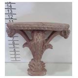 Wall decor shelf with rams head and leaf designs
