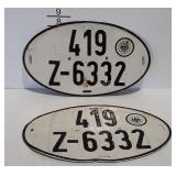 Foreign license plates, pair of 419  Z-6332