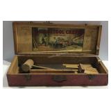 Toy wooden tool chest with some tools - Model Tool
