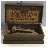 Toy wooden tool chest with some tools - Boys Union
