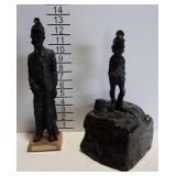 2 Coal Miners statues - note 1 has missing pen
