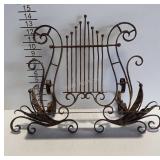 Metal works decor music theme book stand with leaf