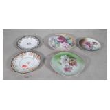 Group of five Germany and France decor plates