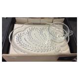 4 Homestead Snack Sets by Federal Glass Company
