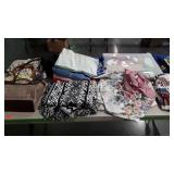 Table lot  towels, blankets, flannel sheets ,