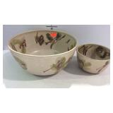 Catoctin Pottery nest of 2 bowls - 6 & 11"