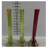3 Art glass bud vases
