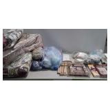 Group lot of crafting supplies, yarn, and