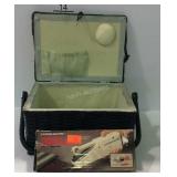 Sewing box, stenciled material, & Eastern Electric