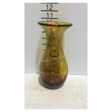 Blenko blown crackle glass vase with original