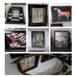 4pc Home Goods Wall Hanging, clock, mirror with