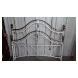 Metal and brass headboard and footboard, no