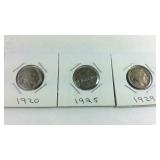 1920,25,29 Buffalo Nickels