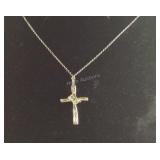 Sterling silver cross necklace 18"