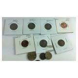 Mixed coin lot with wheat pennies, buffalo