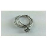 Genuine Diamond Ring With Band Sterling Silver