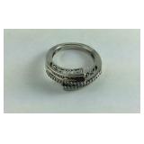 Genuine Diamond Mom Ring Sterling Silver  size 7