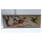 Mid century gravel art panel, 36 x 13