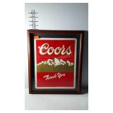 Advertising, Coors 1983 Thank You sign, framed,