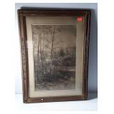 Early stream print, frame shows wear, 20 x 27