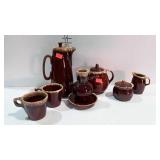 Hull Brown Drip pottery, beverage pieces, coffee