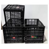 Poly fruit crates, three