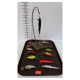 Fishing lures with fishing pole style display