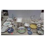 Glass and dish group, includes punch bowl set