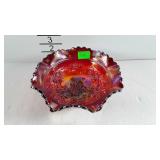 Smith carnival glass 8" bowl with windmill pattern