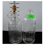 2 White House vinegar bottles, 1 with cork, and