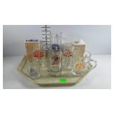 Beer advertisement coasters, mugs, & small glass