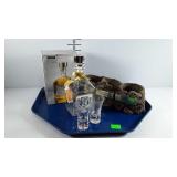 Barware -Scotch decanter with silver plate stopper