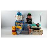 3 Figural battery operated alarm clocks, and 1
