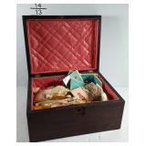 Sewing box with sewing & craft supplies -bell caps