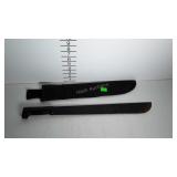 Machete with black nylon sheath - handle grip is