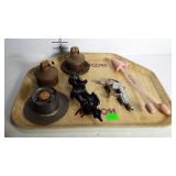 Misc - door knocker, shoe forms, pneumatic air gun