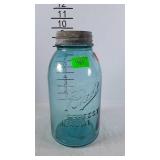 Half Gallon blue glass Ball Perfect Mason canning