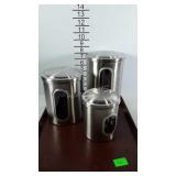 3-pcs stainless canister set