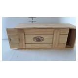 Wood storage box with sliding lid - 16 x 6.5 x 5"