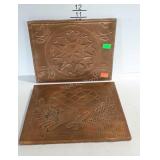 2 Punched copper wall hangings - 14 x 11"