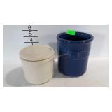 Longaberger pottery, basket weave pattern - blue