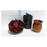 Fall decor - Scentsy ceramic candle warmer, wire