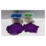 2 Food storage nesting container sets with locking