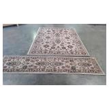 Two pc Rugs lot,  runner rug 23x90" and area rug
