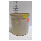 1 Gallon stoneware crock, white, has hairline